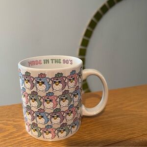 Hasbro Furby 90s Y2K Retro Ceramic Coffee Mug Iridescent White 20 OZ